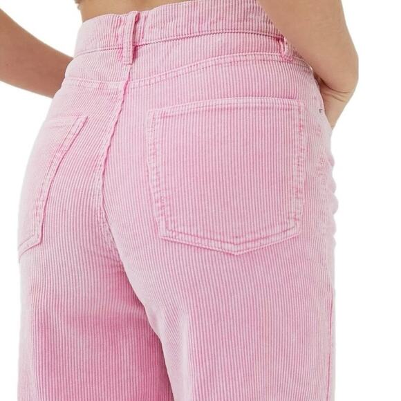 BDG URBAN OUTFITTERS Corduroy High & Wide Leg Pants 26 Pink Y2K Baddie Skater - Picture 3 of 10